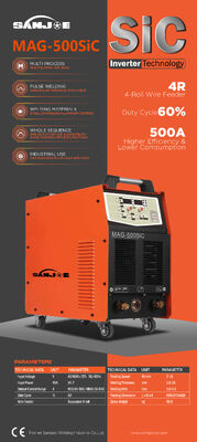 Machine de soudage industrielle MIG 500A avec technologie d'inverseur SiC et capacité de soudage par flux + gaz
